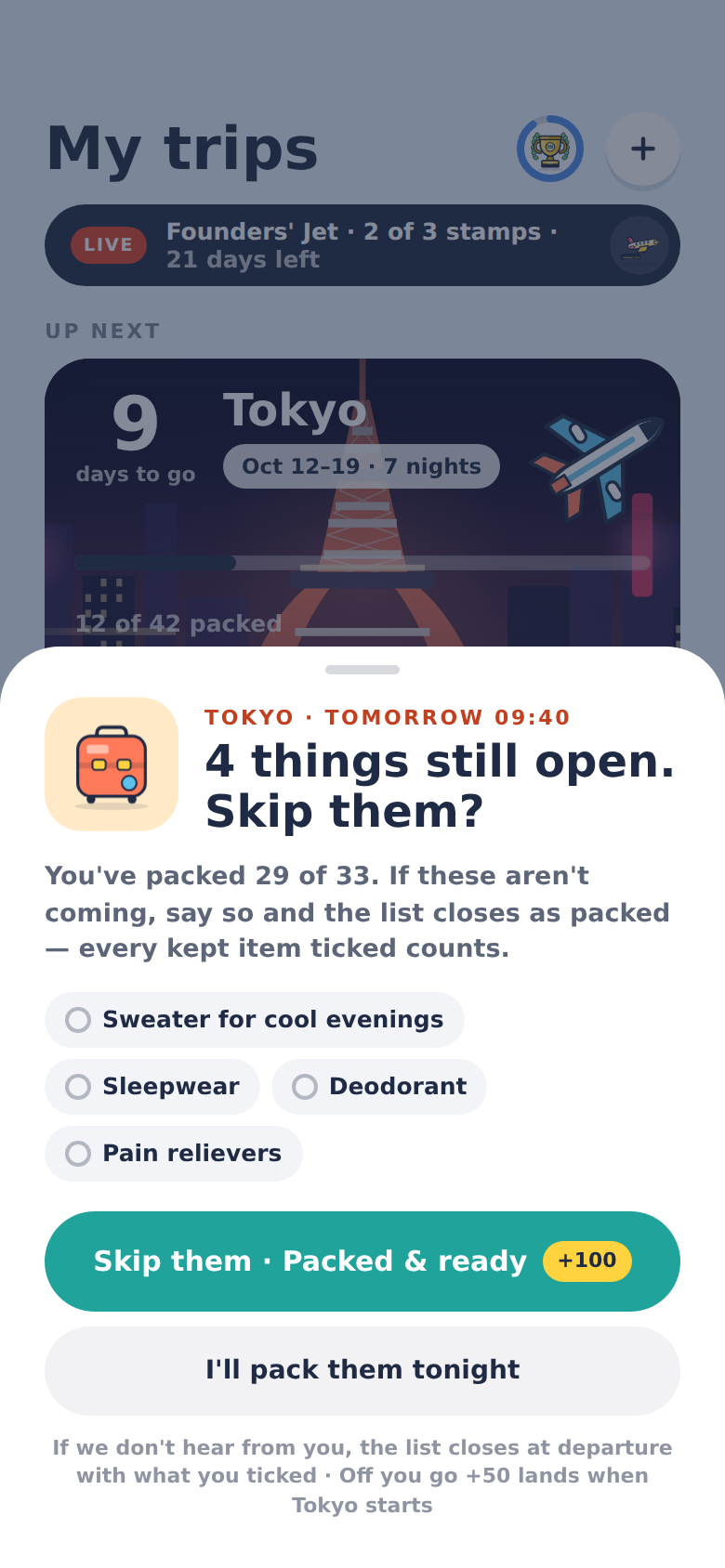 NightBefore screen