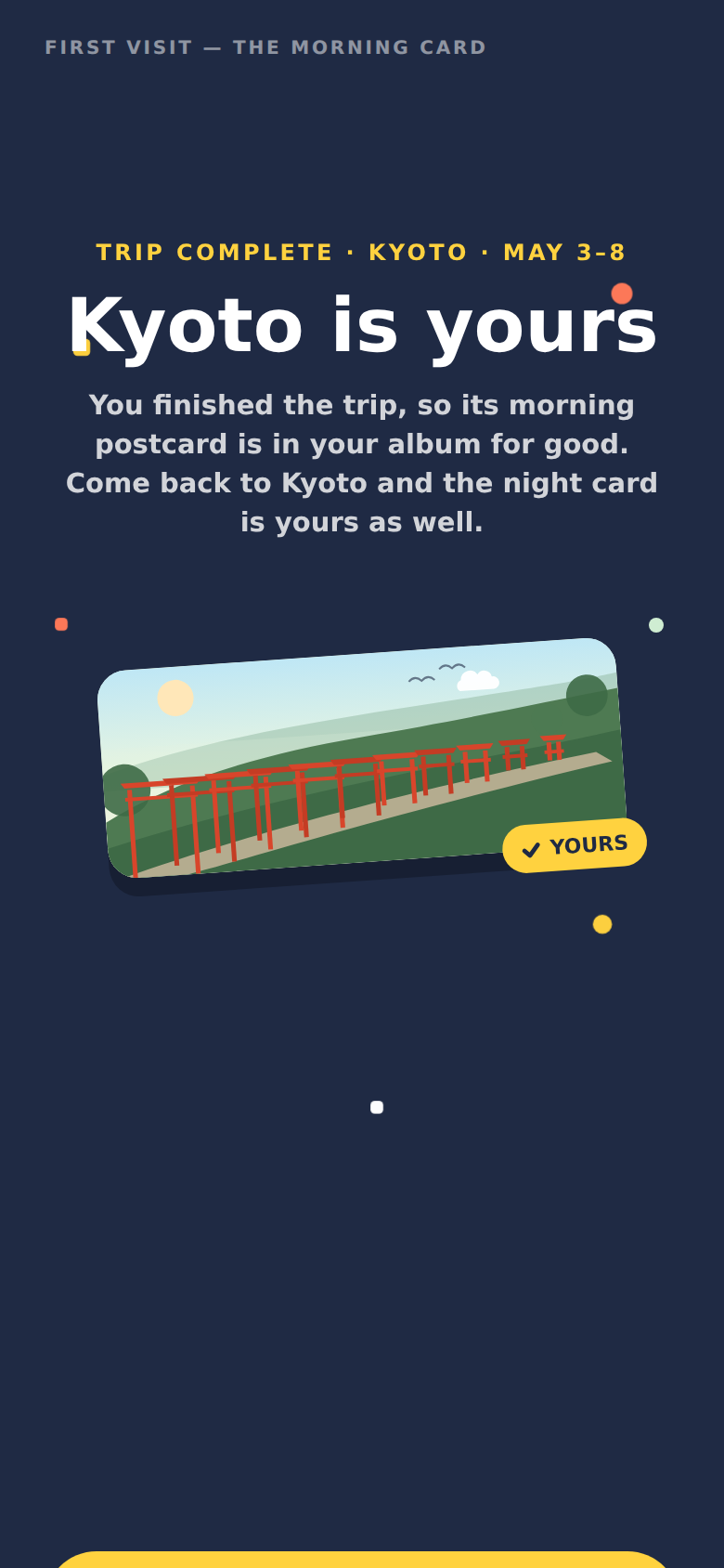TripComplete screen